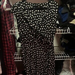 Lauren Ralph Lauren Black and White Polka Dot Midi Dress